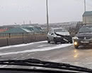 Плохие погодные условия вызвали в Кургане пробки и дорожные аварии