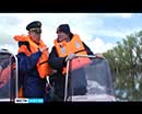 Губернатор Курганской области и начальник ГУ МЧС и Главой Кургана проехали по разлившемуся Тоболу